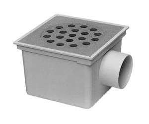 Van den Berg Siphon de sol ABS avec sortie latérale avec seau 20x20cm grille inox 75 mm 403