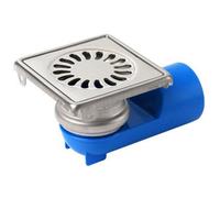 Van den berg siphon de sol en acier inoxydable, latéral et inférieur 40mm 10x10cm avec grille vissée 182101040