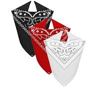 Van Der Rich ® - Bandanas 100% Coton avec motif Paisley pour Homme Femme (NRBlanc, TU)