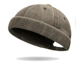 Van Der Rich ® - Bob Pur Coton Docker Délavé Casquette Réglable - Homme (Marron)