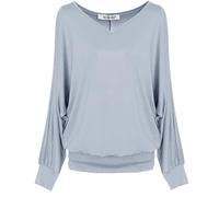 Van Der Rich ® - Haut Basic Blouse à Manches Longues - Femme (ML-Gris, XXL)