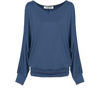 Van Der Rich ® - Haut Basic Blouse à Manches Longues - Femme (ML-Jean, M)