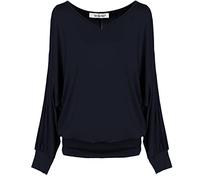 Van Der Rich ® - Haut Basic Blouse à Manches Longues - Femme (ML-Marine, XXL)