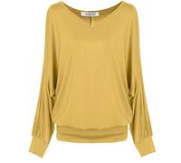 Van Der Rich ® - Haut Basic Blouse à Manches Longues - Femme (ML-Moutarde, XXL)