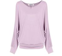 Van Der Rich ® - Haut Basic Blouse à Manches Longues - Femme (ML-Rose, L)