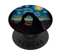 Van Gogh Arches National Park Starry Night Illustration PopSockets PopGrip Adhésif