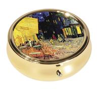 Van Gogh Boîte à pilules Ronde en métal pour comprimés *Cafe à la Nuit *