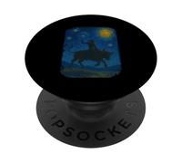 Van Gogh Cowboy Bull Rider Rodeo Western PopSockets PopGrip Adhésif