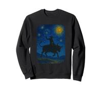 Van Gogh Cowboy Bull Rider Rodeo Western Sweatshirt