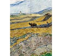 Van Gogh Enclosed Field Ploughman Painting XL Giant Panel Poster (8 Sections) Champ La peinture Affiche