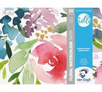 Van Gogh Frau Hölle Lot de 20 feuilles de papier aquarelle floral, format 18 x 24 mm, 300 g/m²