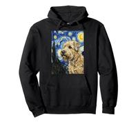 Van Gogh Nuit étoilée Chien Terrier Blé Revêtement Doux Art Sweat à Capuche
