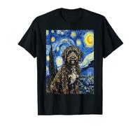 Van Gogh Nuit étoilée Portugaise Art Chien d'eau T-Shirt