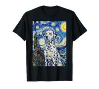 Van Gogh Peinture d'art Chien Dalmatien Nuit étoilée T-Shirt