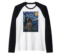 Van Gogh Pointeur Allemand à Poils Longs Nuit étoilée Manche Raglan