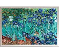 Van Gogh - Poster - Les Irises + cadre amovible, Shinsuke® Maxi aluminium argenté, vitre acrylique