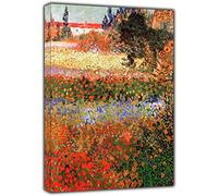 Van Gogh Reproduction d'art sur toile encadrée Motif fleurs de jardin 40 x 30 cm Profondeur 18 mm