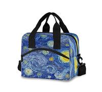 Van Gogh Sac à déjeuner isotherme avec fermeture éclair sur le dessus et bandoulière amovible pour homme et femme
