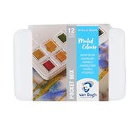 Van Gogh Set de peinture aquarelle, boîte de poche en plastique, 12 demi-pans Sélection de couleurs sourdes
