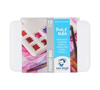 Van Gogh Set de peinture aquarelle, boîte de poche en plastique, 12 demi-pans Sélection de roses et violettes