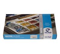 Van Gogh Set de peinture aquarelle, boîte de poche en plastique, 18 demi-plats + 2x10ml