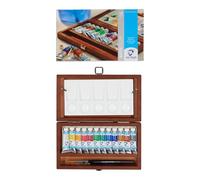 Royal Talens Van Gogh – Coffret aquarelles – boîte en bois, 12 tubes + 3 accessoires