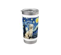 Van Gogh Starry Night Hermine Weasel Art Painting Gobelet isotherme en acier inoxydable double paroi