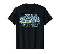 Van Gogh Starry Night Line Art Coloriage étudiant Enseignant Vibe T-Shirt