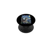 Van Gogh Starry Night Saluki Dog Art Canine Lover PopSockets PopGrip Adhésif