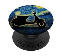 Van Gogh Starry Night Scooter Moped Owner PopSockets PopGrip Adhésif