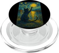 Van Gogh Starry Night Vintage Cat Moonlit Scene Cat Lovers PopSockets PopGrip pour MagSafe