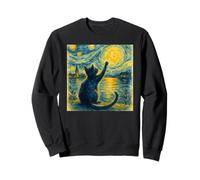 Van Gogh Starry Night Vintage Cat Moonlit Scene Cat Lovers Sweatshirt
