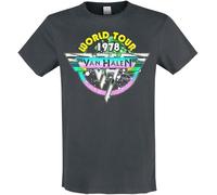 Amplified Van Halen World Tour 78' Mens T-Shirt in Charcoal XX Charcoal