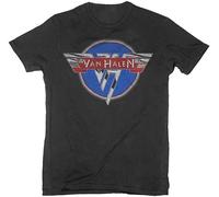 Van Halen Men's Chrome Logo T-Shirt Black Officially Licensed Merchandise Manches Courtes(Small)