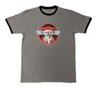 Van Halen Ringer T Shirt Circle Band Logo Nouveau Officiel Unisex Gris