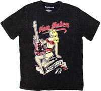 Van Halen - "Running With The Devil" T-shirt unie homme/femme, lavage de pierres RO14483 (M) (Noir)