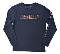 Van Halen T Shirt 84 Tour Nouveau Officiel Unisex Navy Bleu Long Sleeve Size S