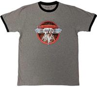 Van Halen - T-shirt "Ringer" Logo pour homme/femme unie RO5629 (XXL) (Gris/Noir)