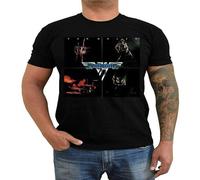 Van Halen Van Halen Ver. Album Cover Eddie Alex Mens T Shirt (Black White) Size XL