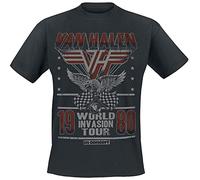 Van Halen World Invasion Tour 1980 Homme T-Shirt Manches Courtes Noir XL