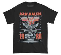 Van Halen World Invasion Tour 1980 Homme T-Shirt Manches Courtes Noir XL