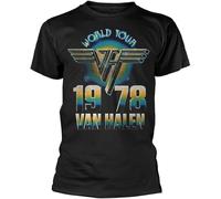 Van Halen 'World Tour 78' (Black) T-Shirt Manches Courtes(XX-Large)