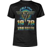 Van Halen - "World Tour '78" T-shirt Homme/Femme Unie PH2403 (L) (Noir)