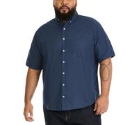 Van Heusen Big and Tall Wrinkle Free Short Sleeve Button Down Shirt, No-Tuck Length, Comfortable Stretch Fabric Chemise à Bouton Bas, Bleu Carbone, 5X-Large Hauteur Homme