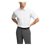 Van Heusen Short Sleeve Dress Shirt Regular Fit Poplin Solid Chemise, Blanc, 47 cm Cou Homme