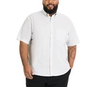 Van Heusen Chemise à Carreaux boutonnée à Manches Courtes infroissables Bas, Blanc Brillant, 4XL Haut Homme