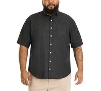 Van Heusen Chemise boutonnée à Manches Courtes sans Plis Grande Taille Bas, Noir, XL Homme