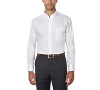 Van Heusen Regular Fit Twill Solid Button Down Collar Dress Shirt Chemise, Blanc, M Homme