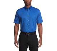 Van Heusen Chemise habillée à Manches Courtes Coupe Classique Oxford uni, Bleu Anglais, 4XL Homme
