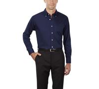 Van Heusen Regular Fit Twill Solid Button Down Collar Dress Shirt Chemise, Bleu Marine, 4XL Homme